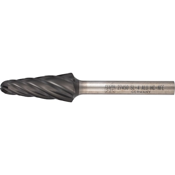 Pferd HICOAT Bur - 14 Degree Taper, ALU Cut - 1/2" x 1-1/8" x 1/4" Shank - SL-4, HC-NFE Coating 27450 - main